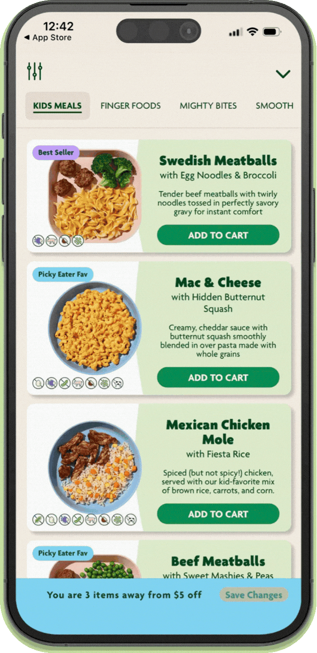 Phone displaying Nurture Life app